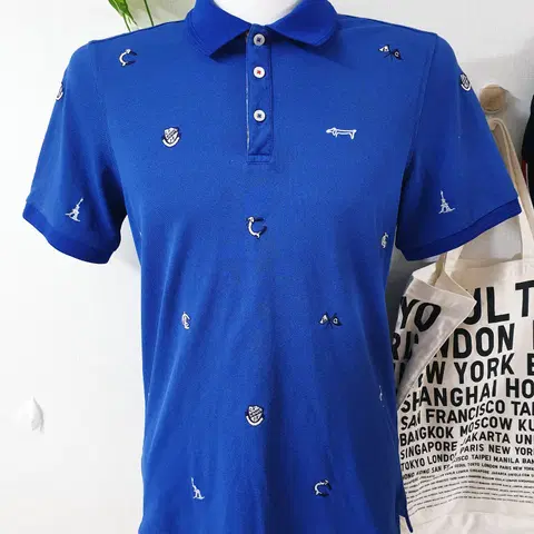 루이까스텔 남성골프 자수듬뿍 카라티 95 블루