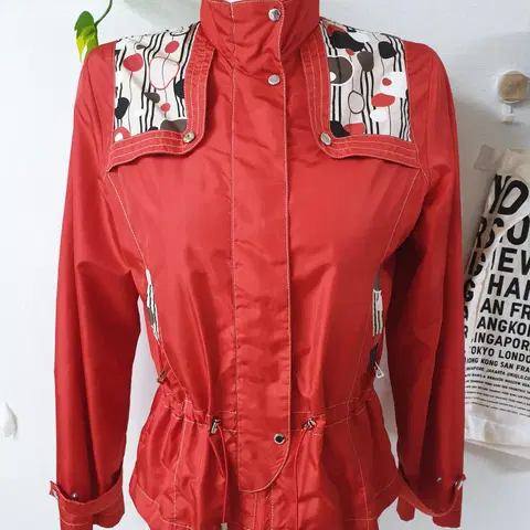 핑 여성골프자켓 메쉬안감 90 어깨도트 바람막이 레드