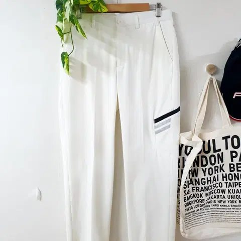 마스터베어 남성골프 옆사선 여름바지 32인치 화이트