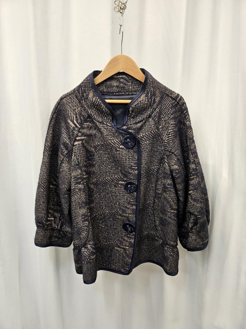 오브제 OBZZE패턴 7부 여성 자켓 55