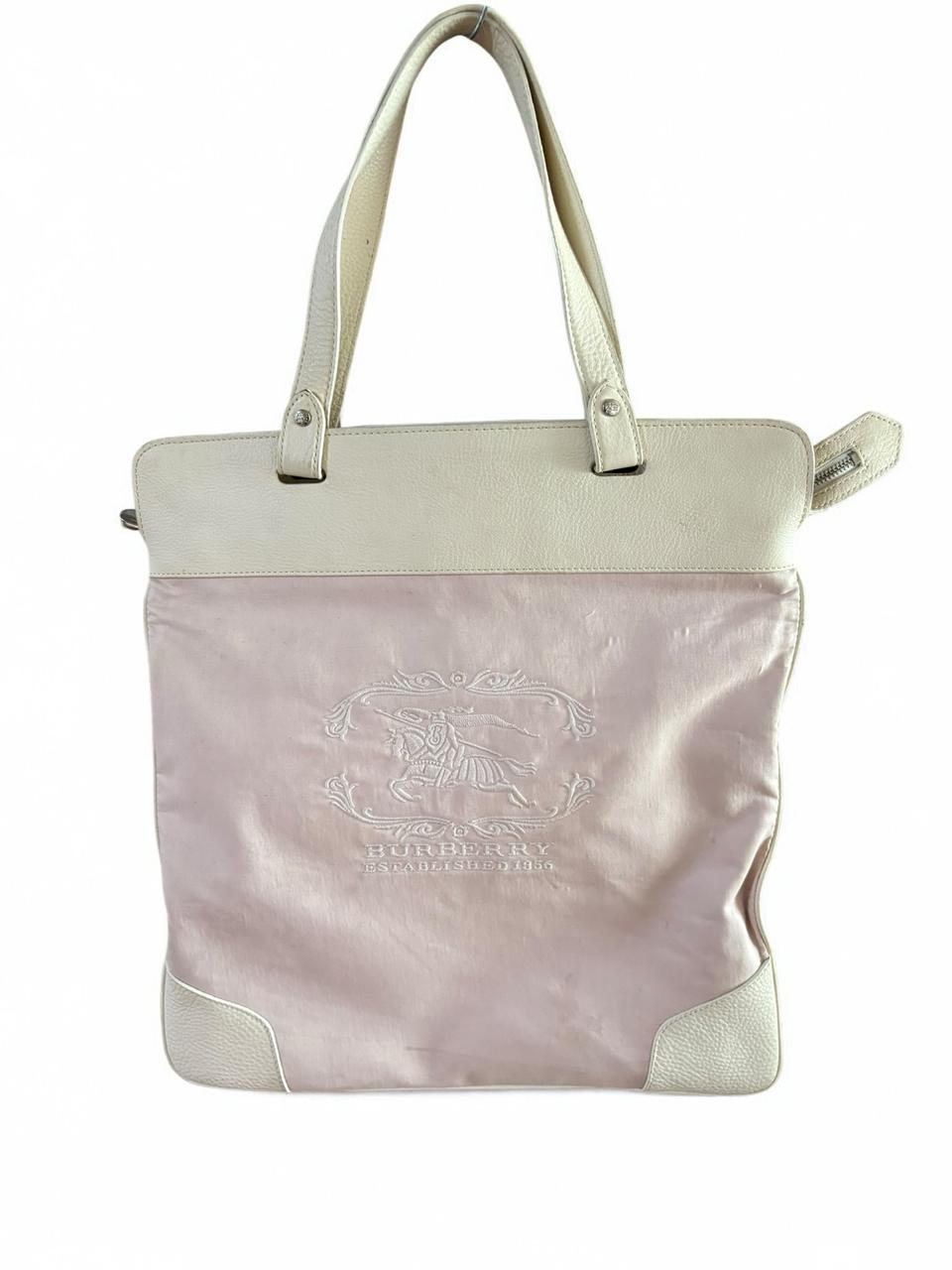 버버리 가죽배색 빅로고 숄더백 쇼퍼백