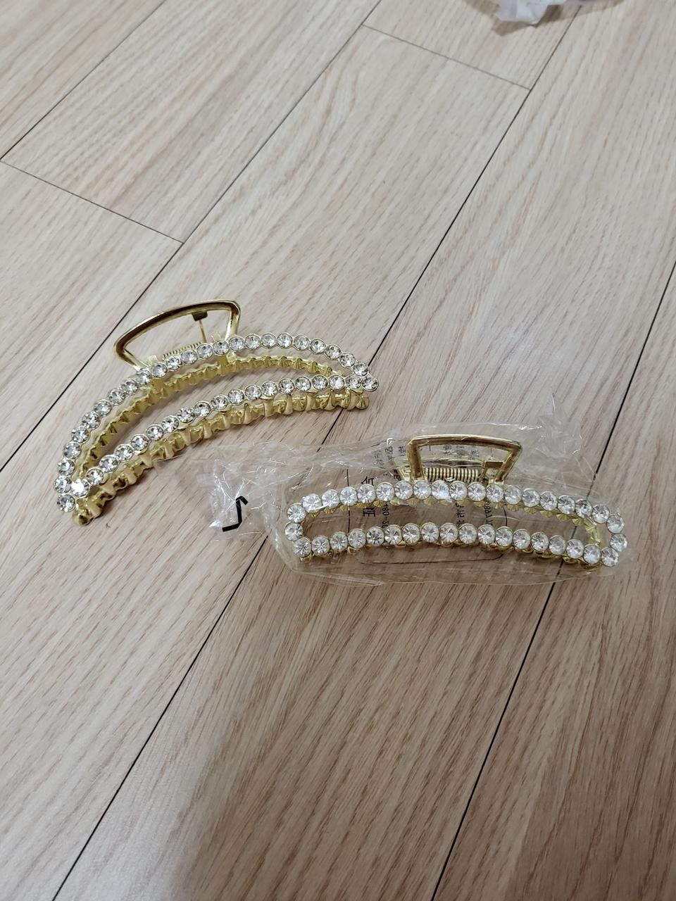 골드 큐빅 머리핀 집개핀 올림머리핀