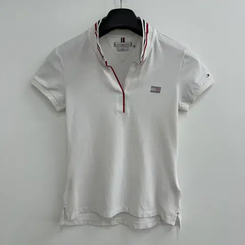 90 타미힐피거 여자 오픈카라 반팔 티셔츠