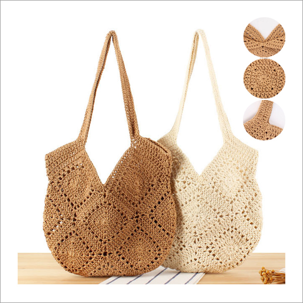 에이 베이직 캐주얼 촘촘한 그물 라탄 빅 숄더백 니트 여성 가방