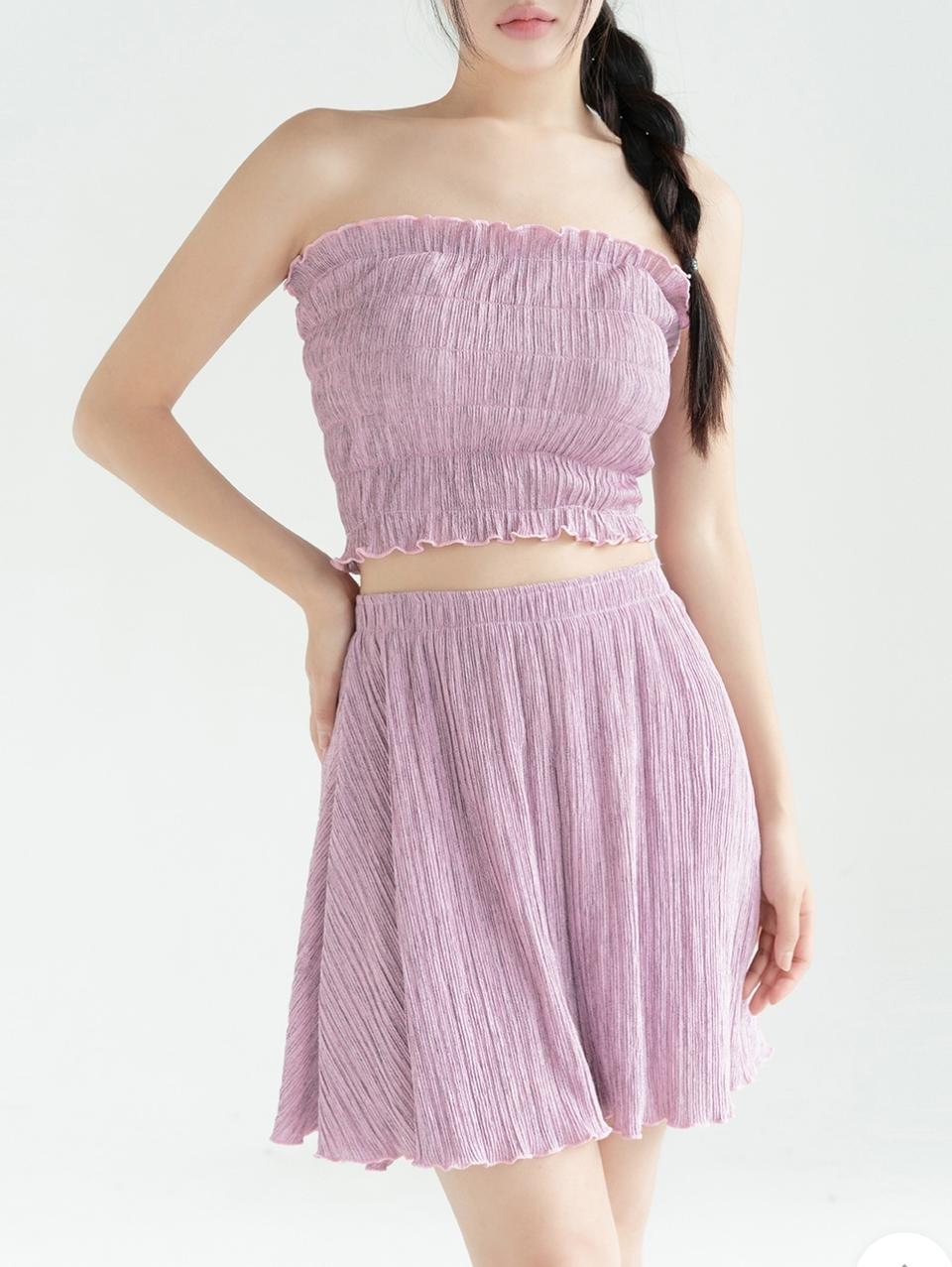 173 핑크 스모크 밴딩 튜브탑