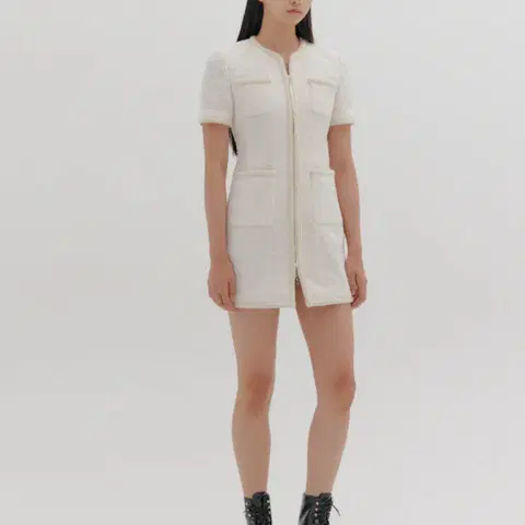 RHEME 리임 트위드 집업 드레스