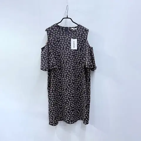 새상품 GANNI 가니 플로럴 어깨트임 새틴 원피스