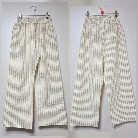 <새상품>(고퀄/국산)시어서커 지지미 스트라이프 와이드 밴딩 팬츠