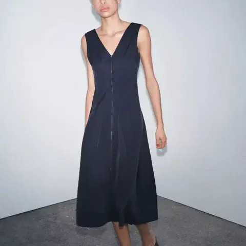 zara 자라 ZW 컬렉션 지퍼 미디 원피스 새상품