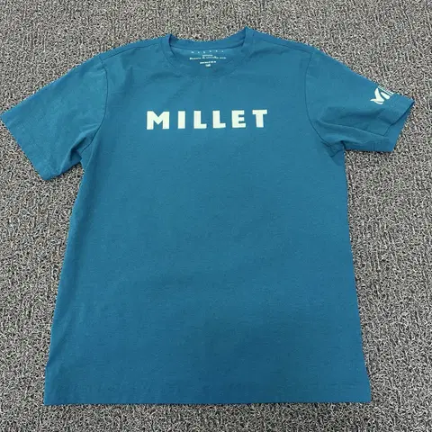 밀레 키즈 반팔 티셔츠 기능티 160사이즈 그린 청록색