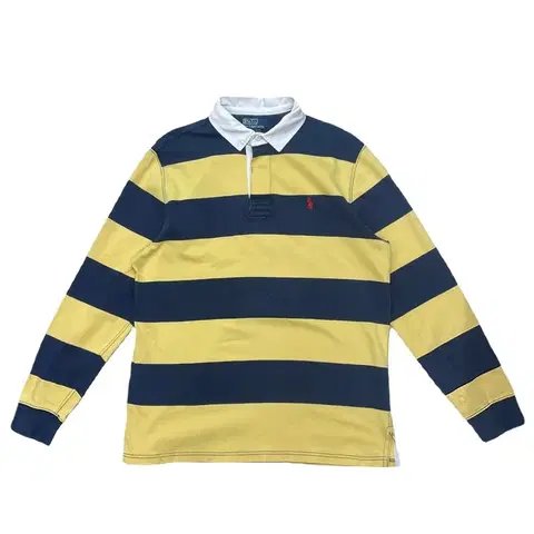 POLO BY RALPH LAUREN 럭비티 네이비+옐로우 XL