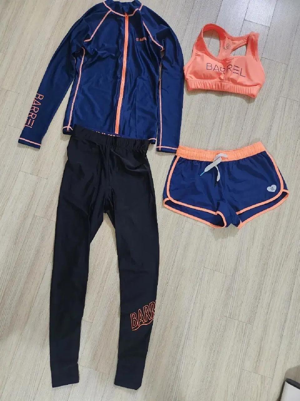 배럴 여성 래쉬가드/브라탑/반바지/레깅스 세트