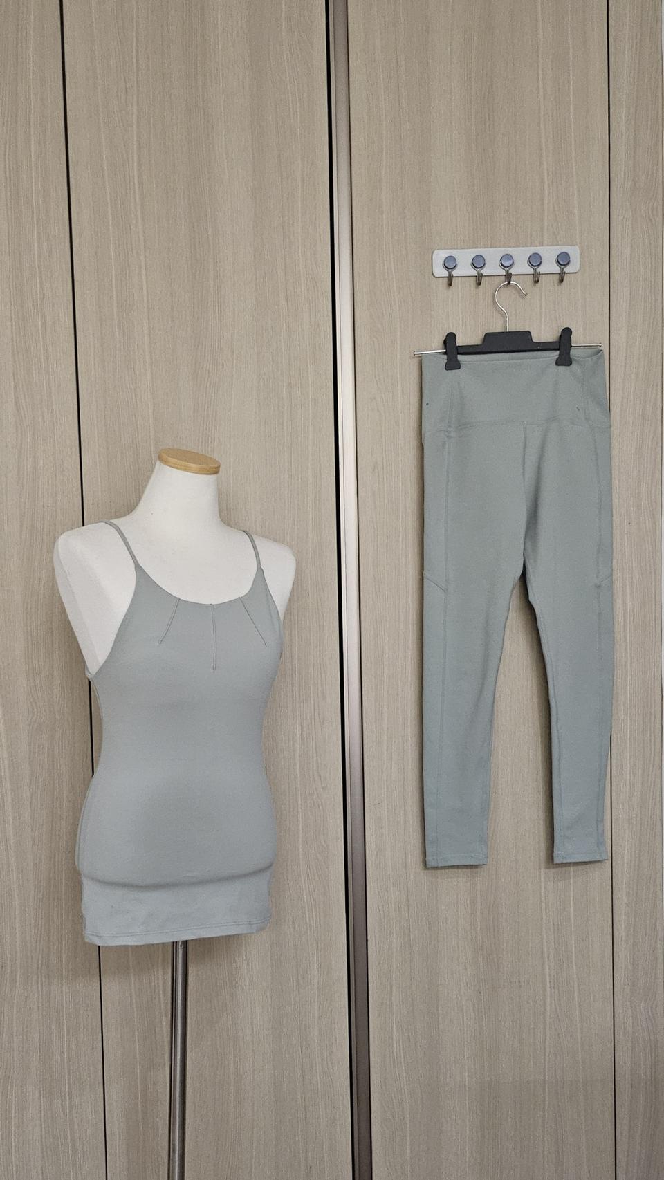 (희귀컬러)안다르 요가 나시 탱크탑S 스컬피그 래깅스M