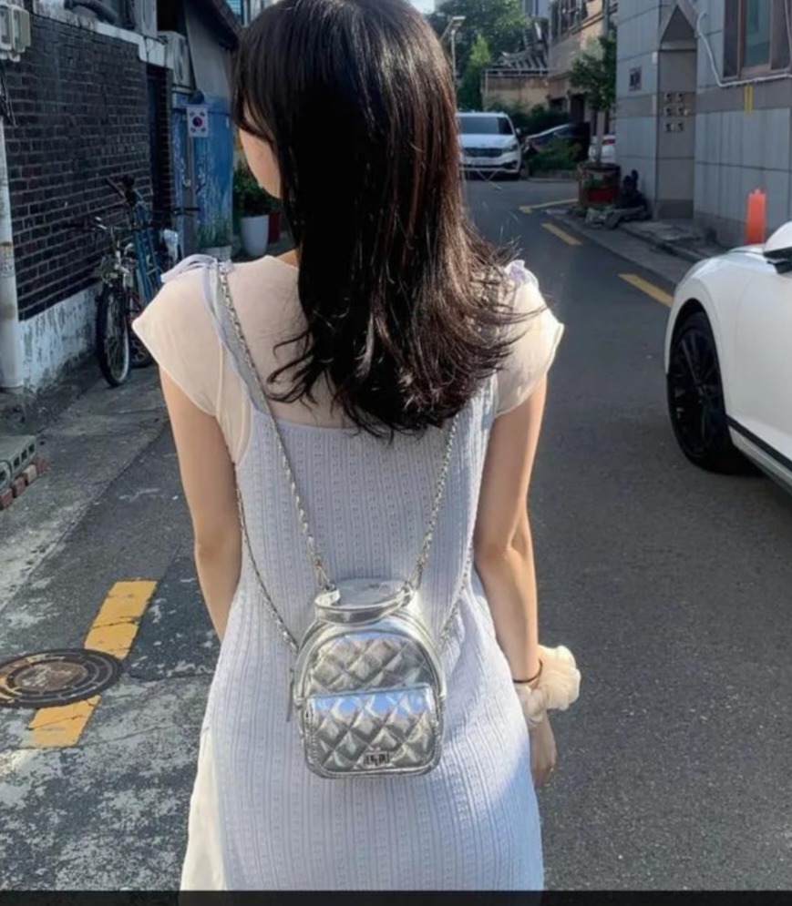 실버 체인 미니백