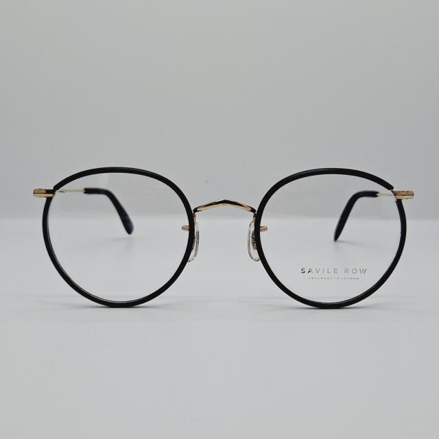 새빌로우 안경테 The Panto GoldBlack Leather