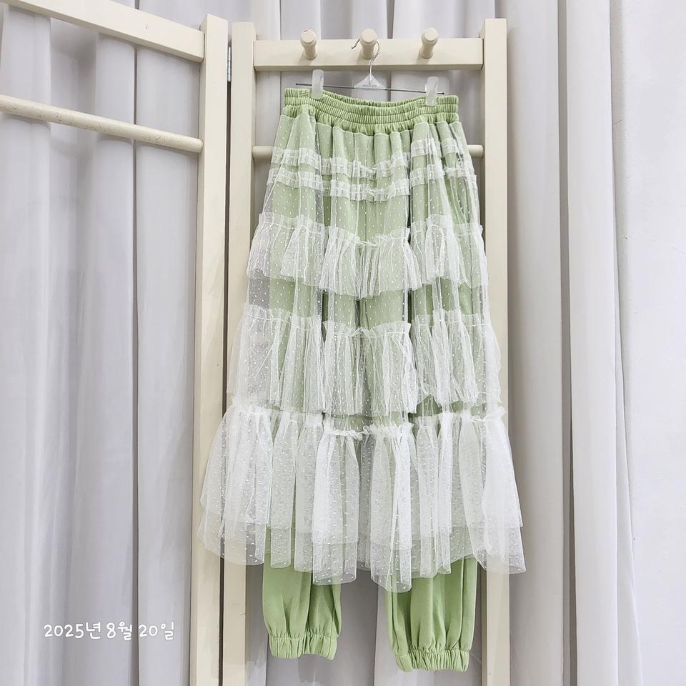 명품 시스루 치마 바지