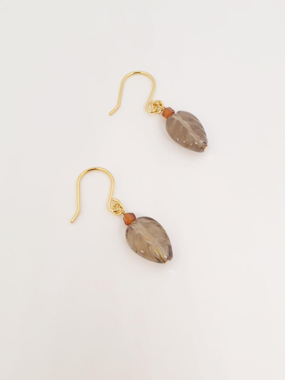 스모키퀴츠 카빙 리프 귀걸이