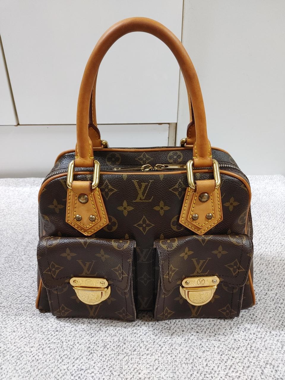 정품 클래식 루이비통 맨하탄 pm 빈티지 토트백