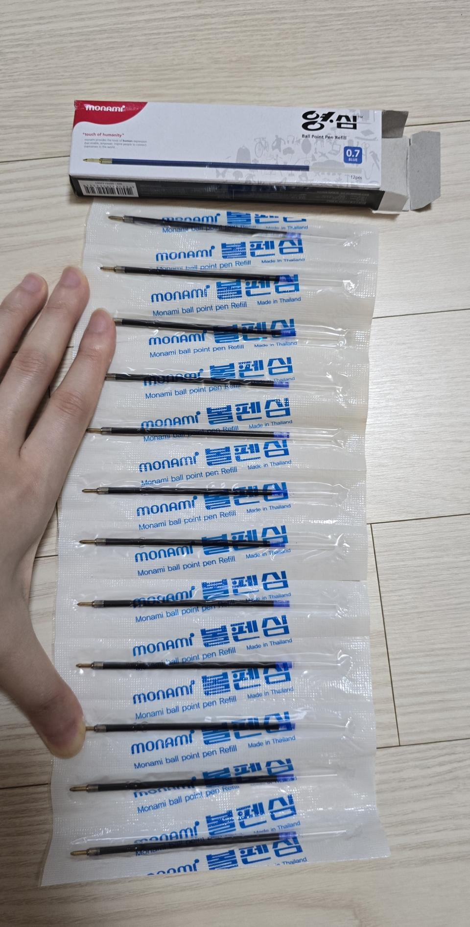 모나미 리필 볼펜심 블루 12개 (새상품)