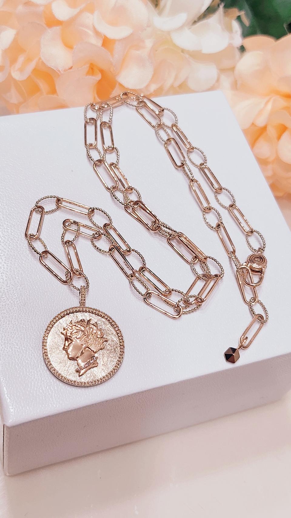 @정리가@ 18k 여신 코인 믹스컬러 목걸이