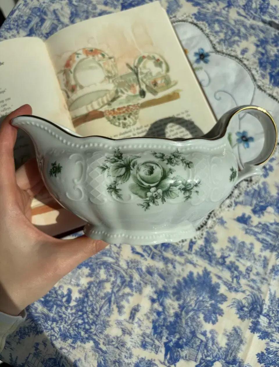 독일 빈티지 젤트만바이덴 바바리아 비엔나로즈 그레이비 소스보트