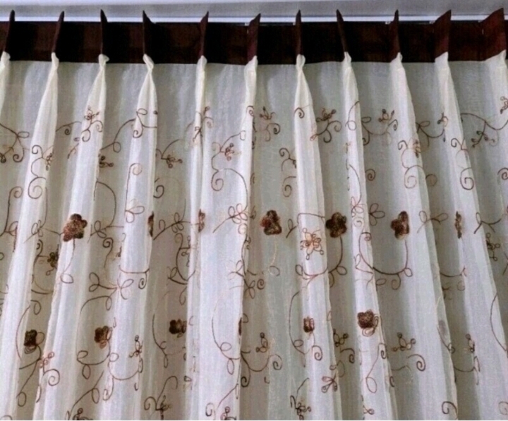 대형자수나비주름2중커튼