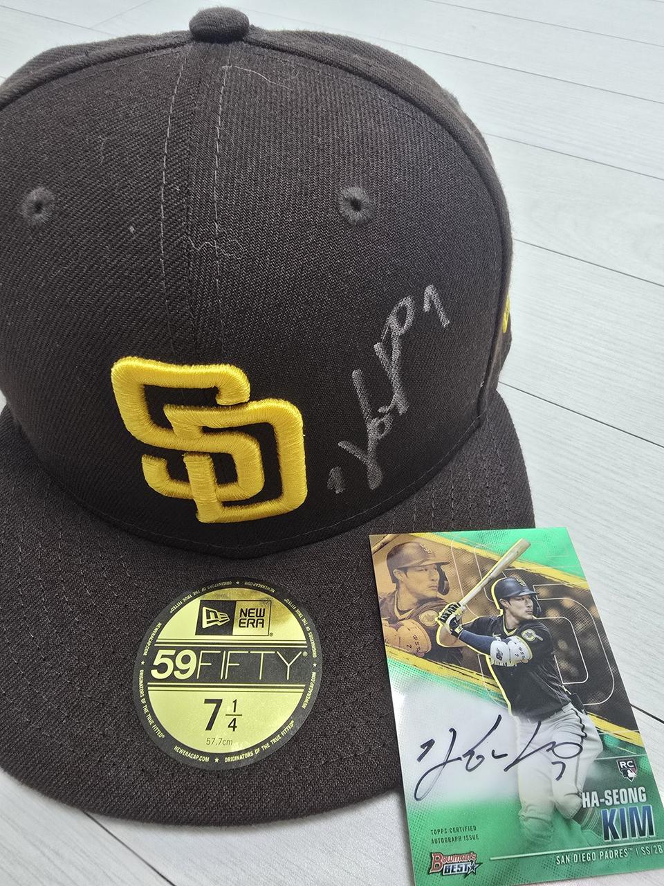 김하성 사인모자 탑스사인카드 사인공