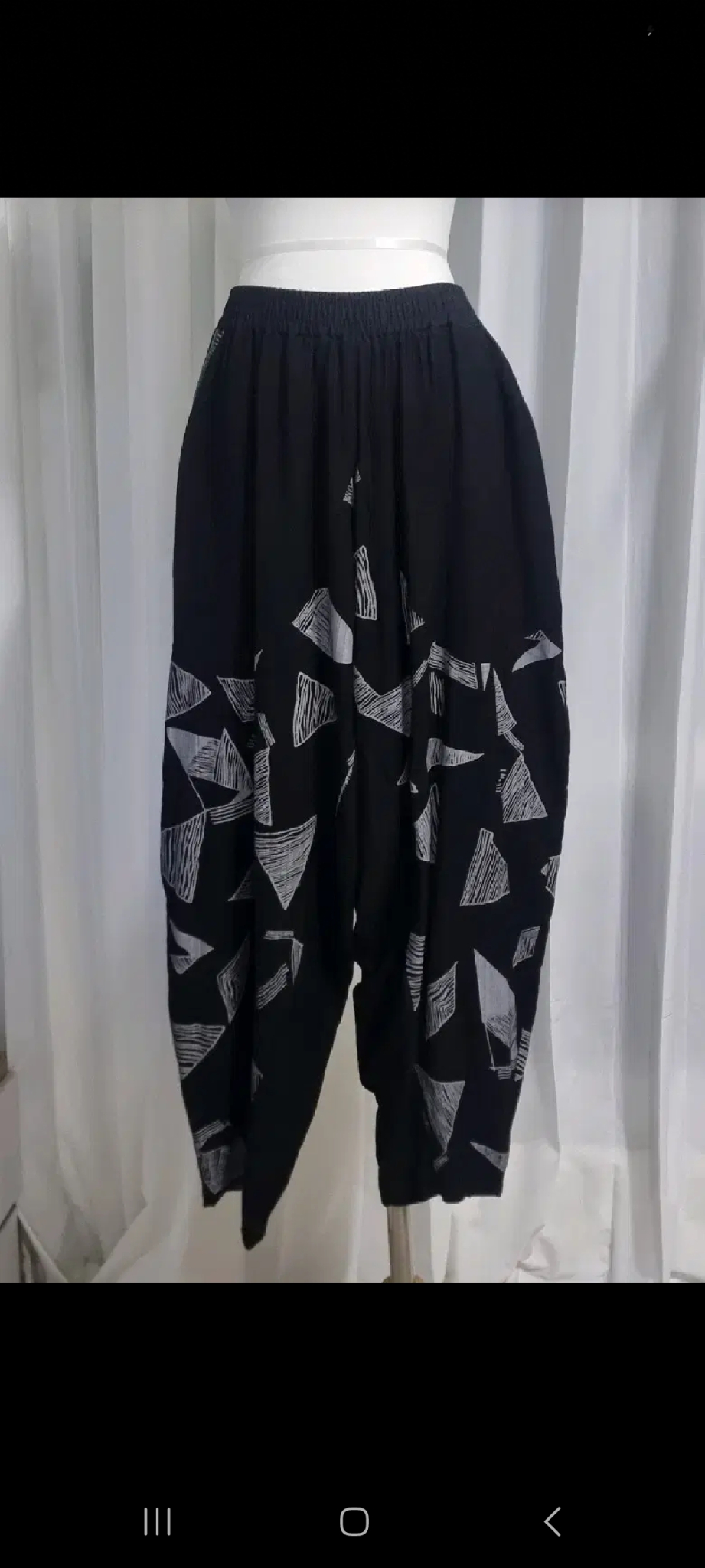 55~77 | 유니크 패턴 와이드 린넨 팬츠