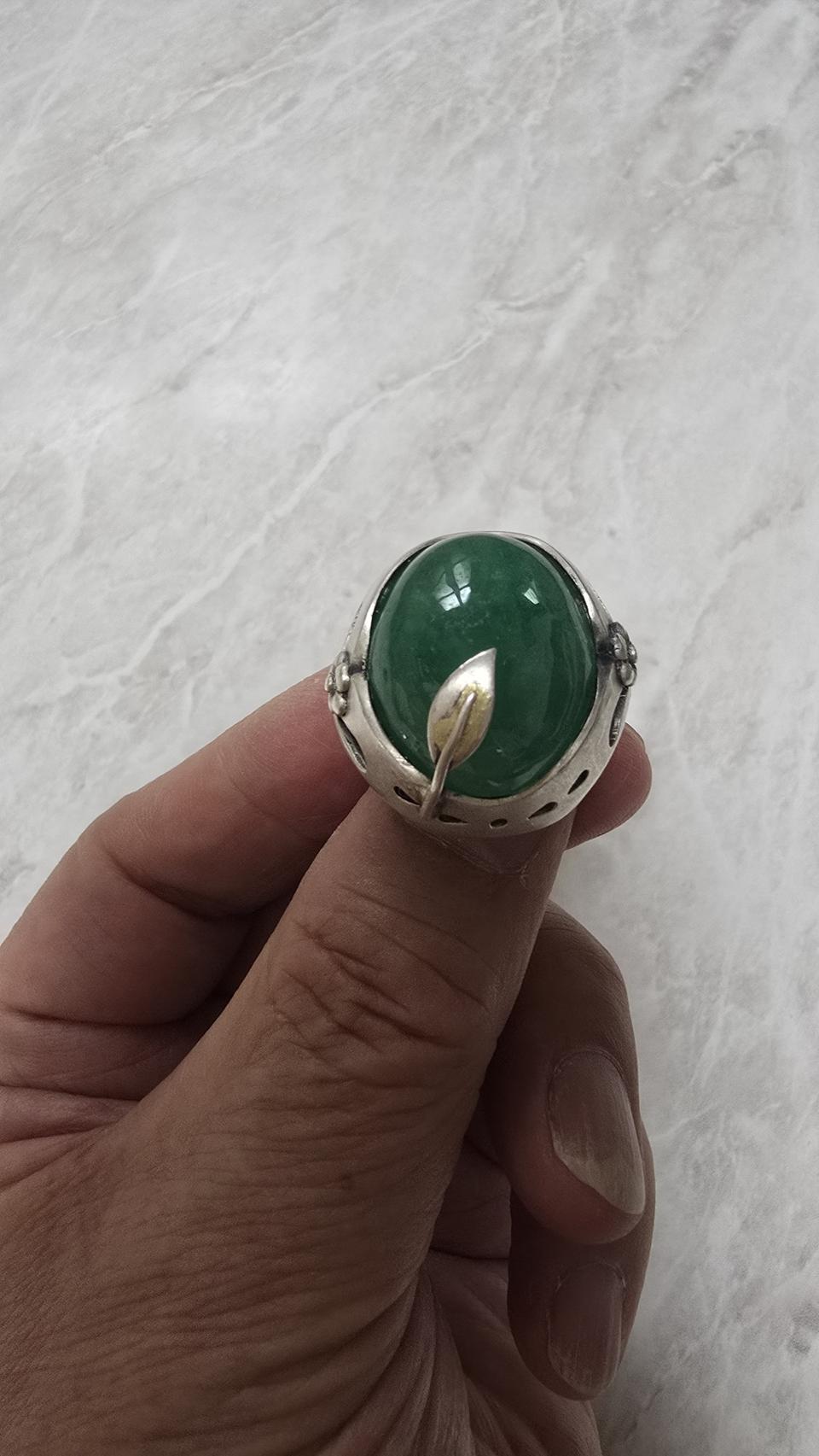 은92.5 보석반지. 초록색 2.5호