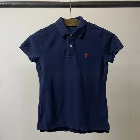 (M) 폴로 랄프로렌 스키니 폴로 여성 네이비 반팔 카라티