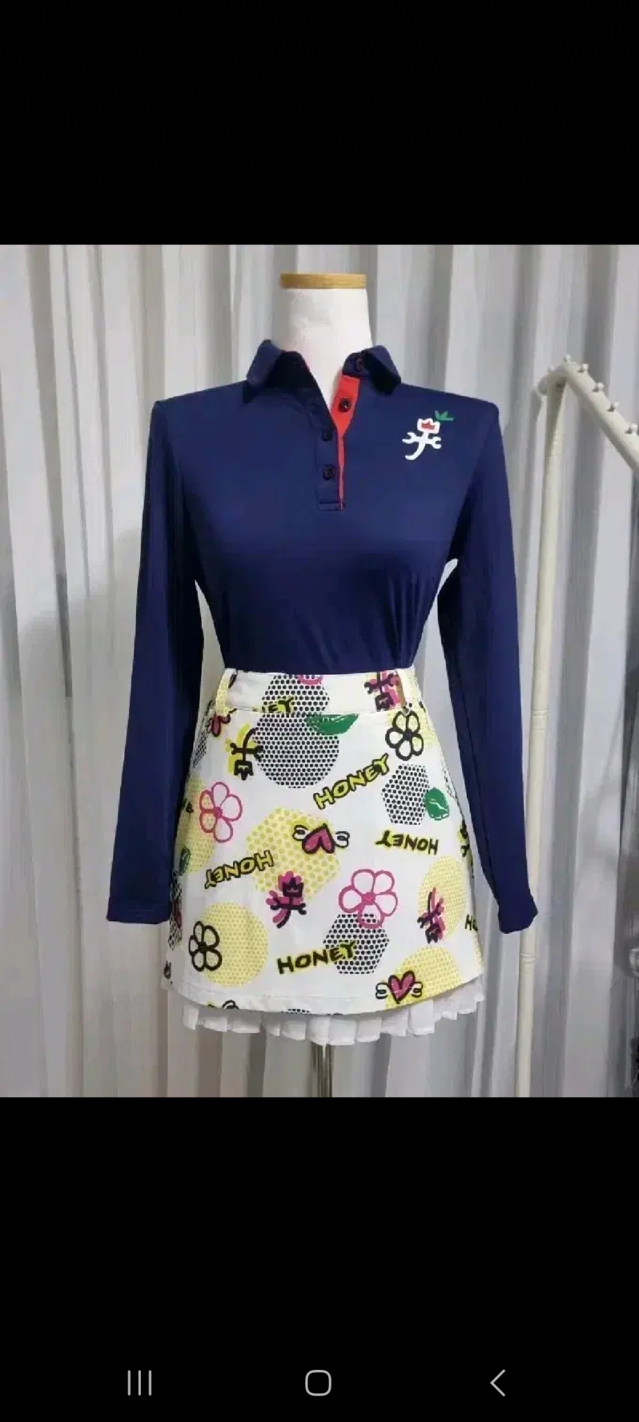 카스텔바작 여성 64 (27) 플라워 패턴 골프 스커트