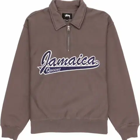 (L) 스투시 x 데님 티어스 하프 집 플리스