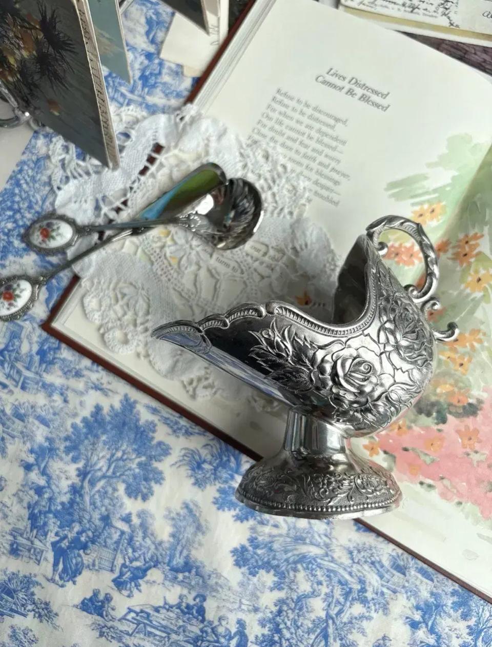 앤틱 실버플레이트 슈가 스커틀