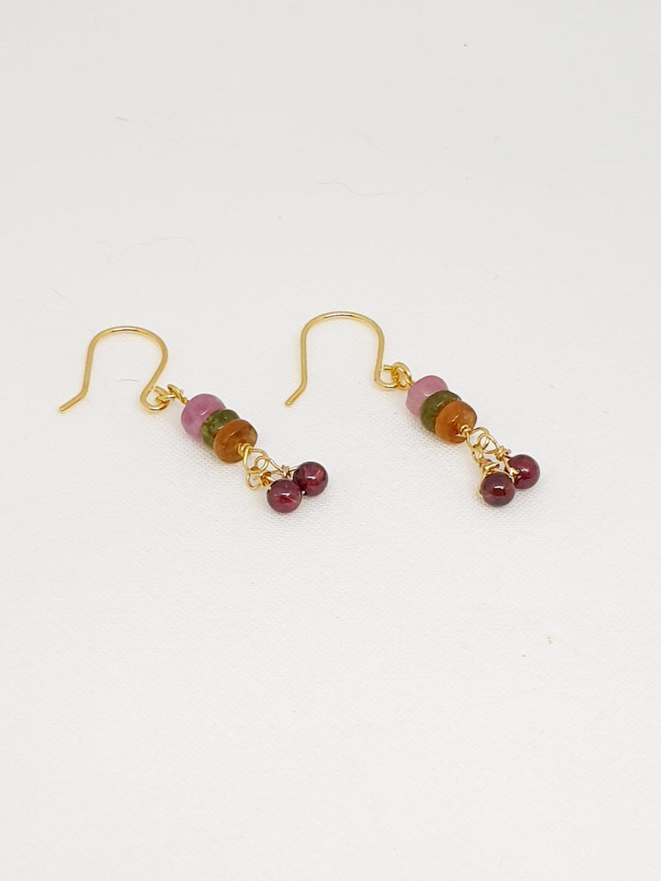 투어멀린&가넷 귀걸이