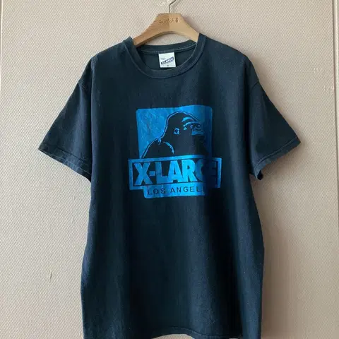 블랙 라운드 면티 일본 빈티지