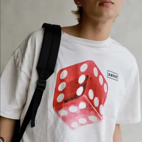 Saint Michael 세인트 마이클 주사위 프린트 반팔 티 (XXL)