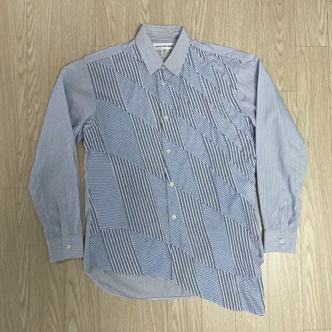 꼼데가르송 셔츠 네지레 블루 스트라이프 셔츠 AD2015