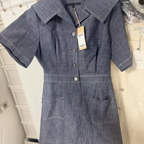 택새상품_29만원] 올리브데올리브_단종_데님원피스 세일러카라미니원피스