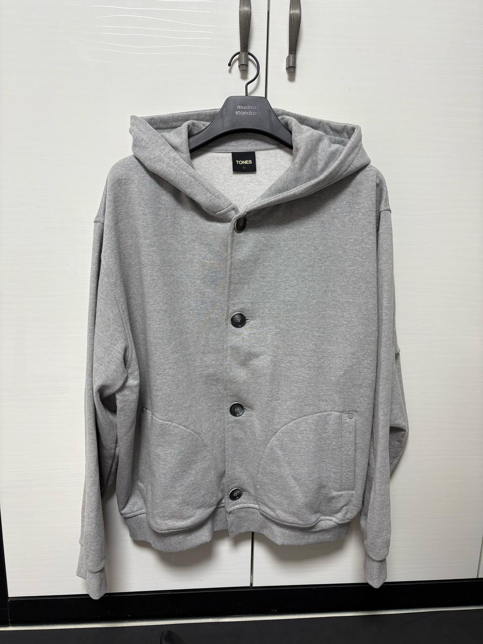 TONES 버튼 오버핏 후드 집업