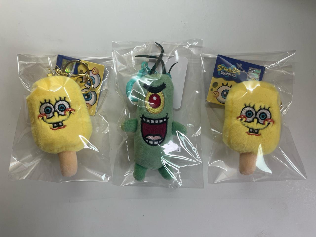 스폰지밥 & 플랑크톤 인형 키링 새상품
