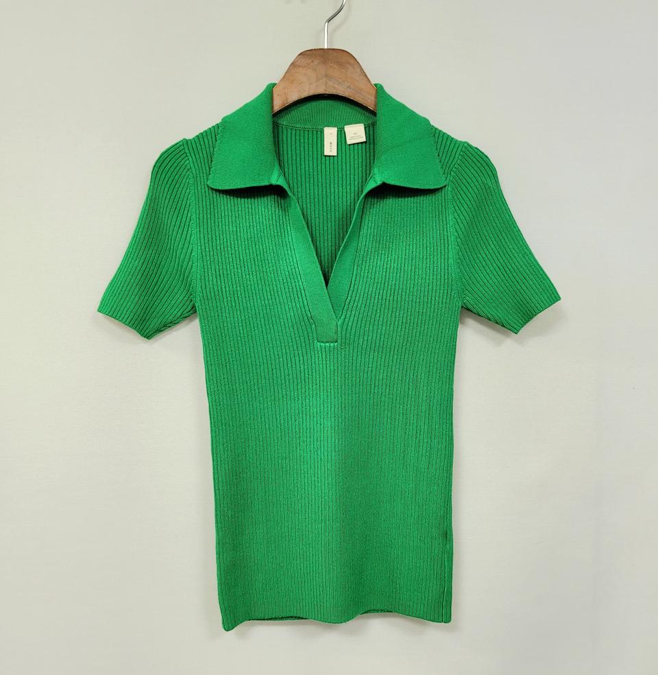 MOTH 그린 골지 니트 XS