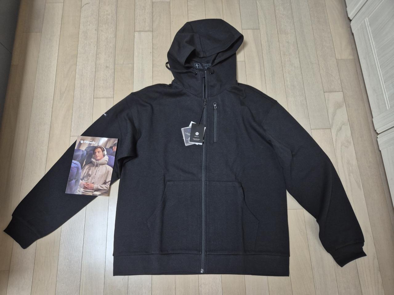 (새제품)키크 필로우디 후드 집업, 블랙