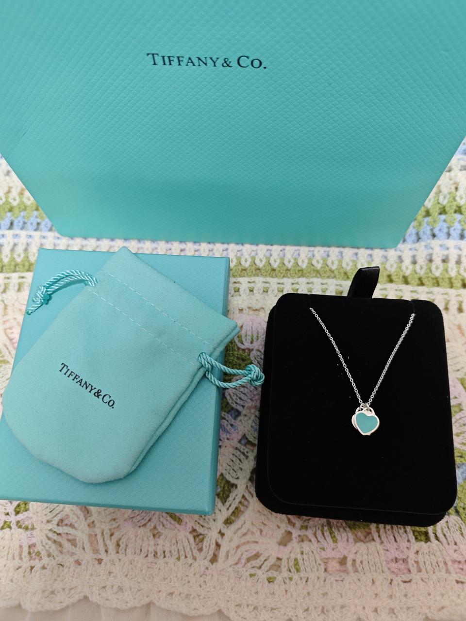 티파니앤코 더블하트 목걸이 민트