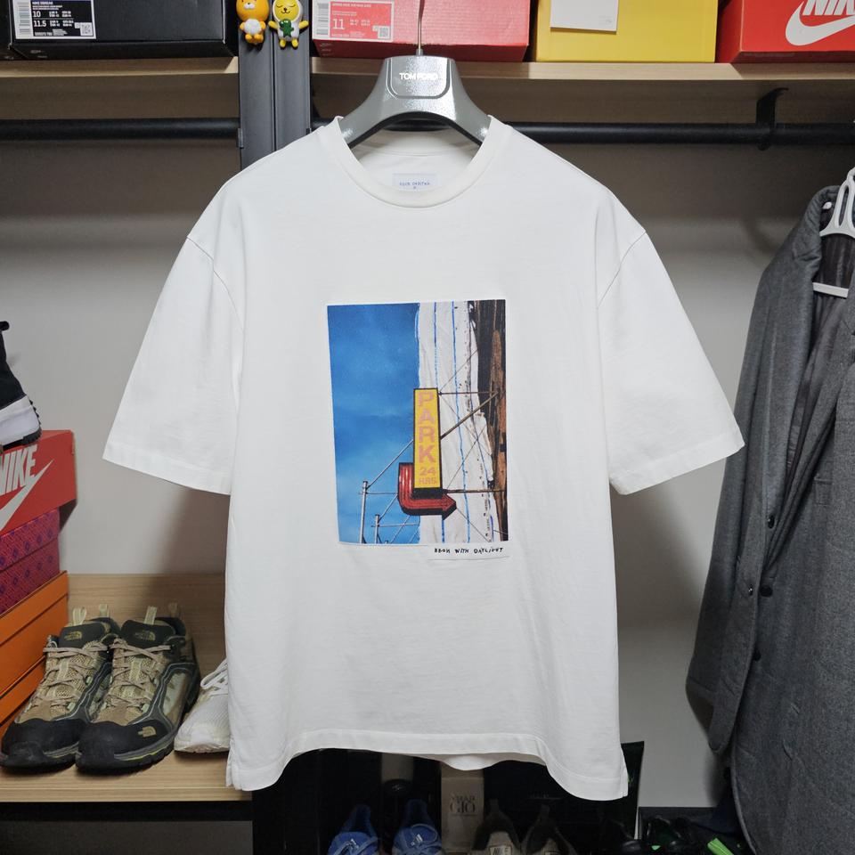 질스튜어트 x 코코카피탄 그래픽패치 오버사이즈 남성반팔티 100