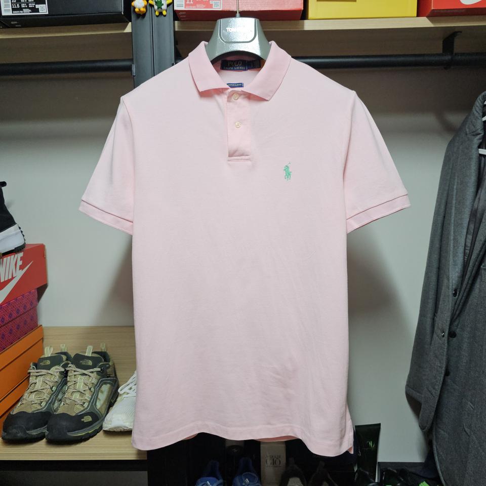폴로 핑크 커스텀 슬림핏 남성반팔 카라티셔츠 95