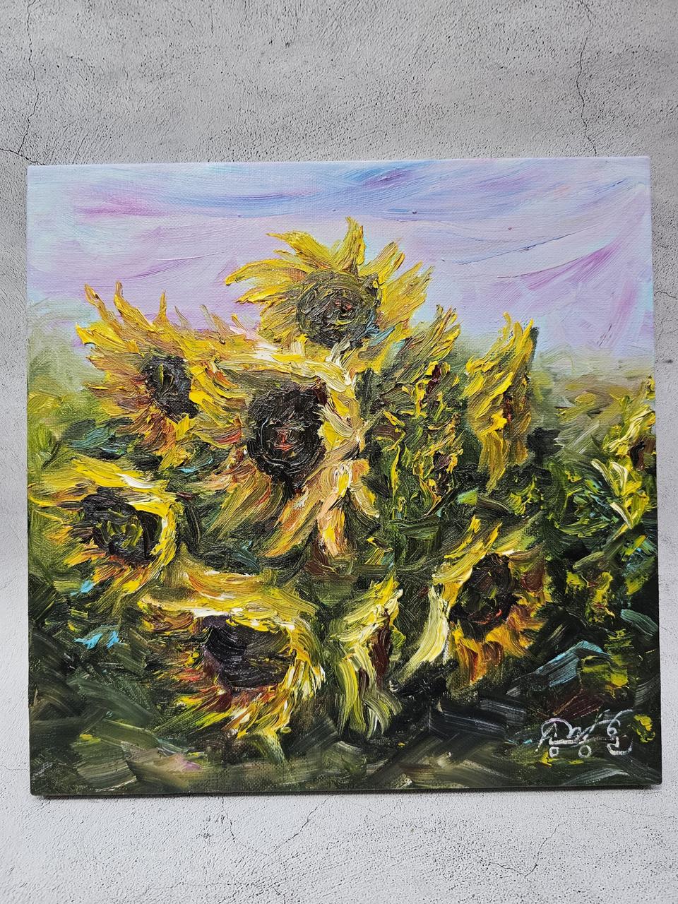 (원화) 6호 캔버스 유화그림 해바라기꽃 그림 서양화