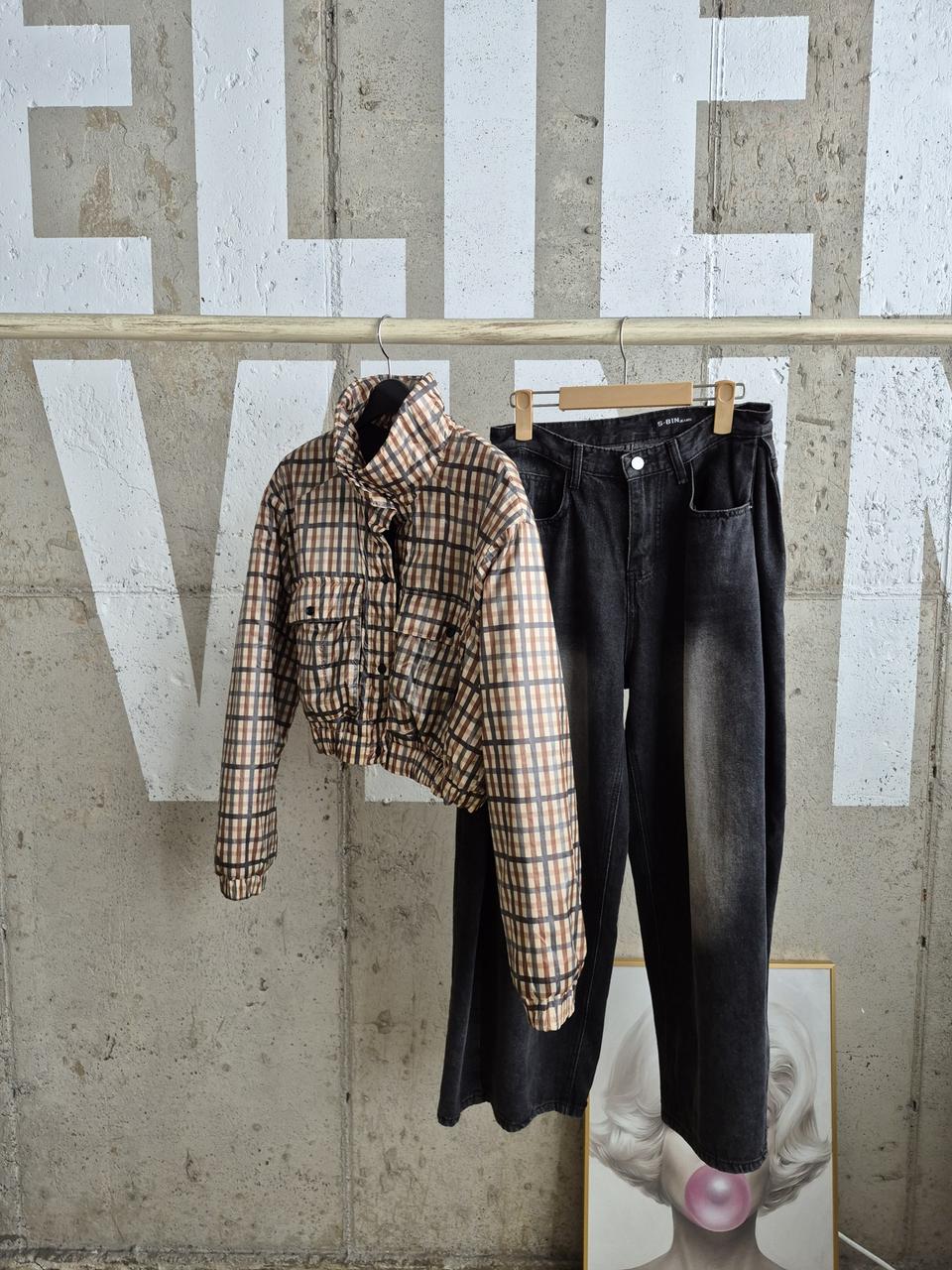 자라 크롭 포켓 패딩자켓