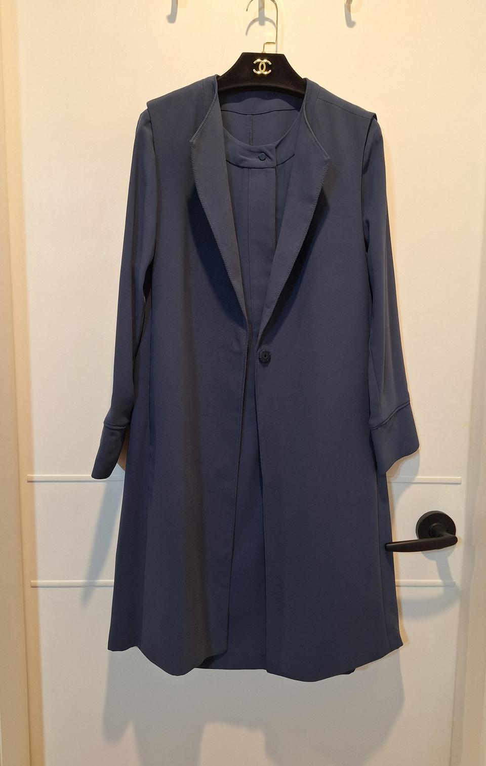 LEVESTIAIRE 여성 롱조끼 자켓 + 원피스 세트