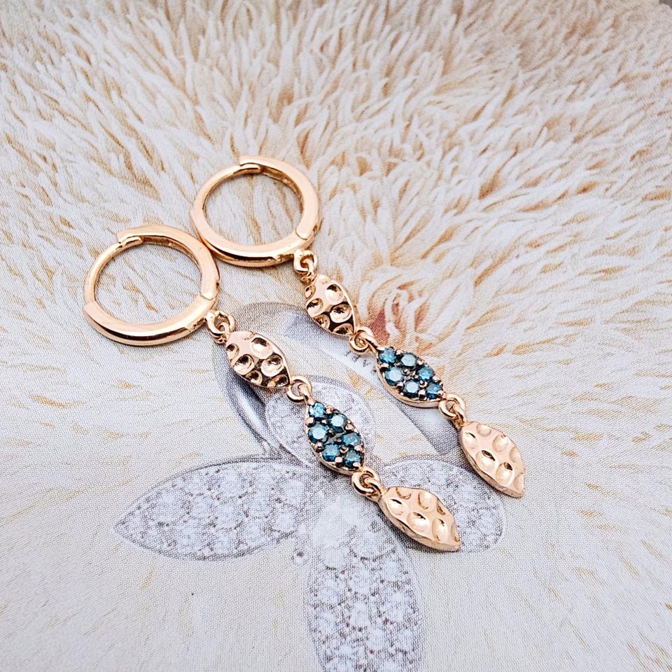 18k 다이아  리프  귀걸이