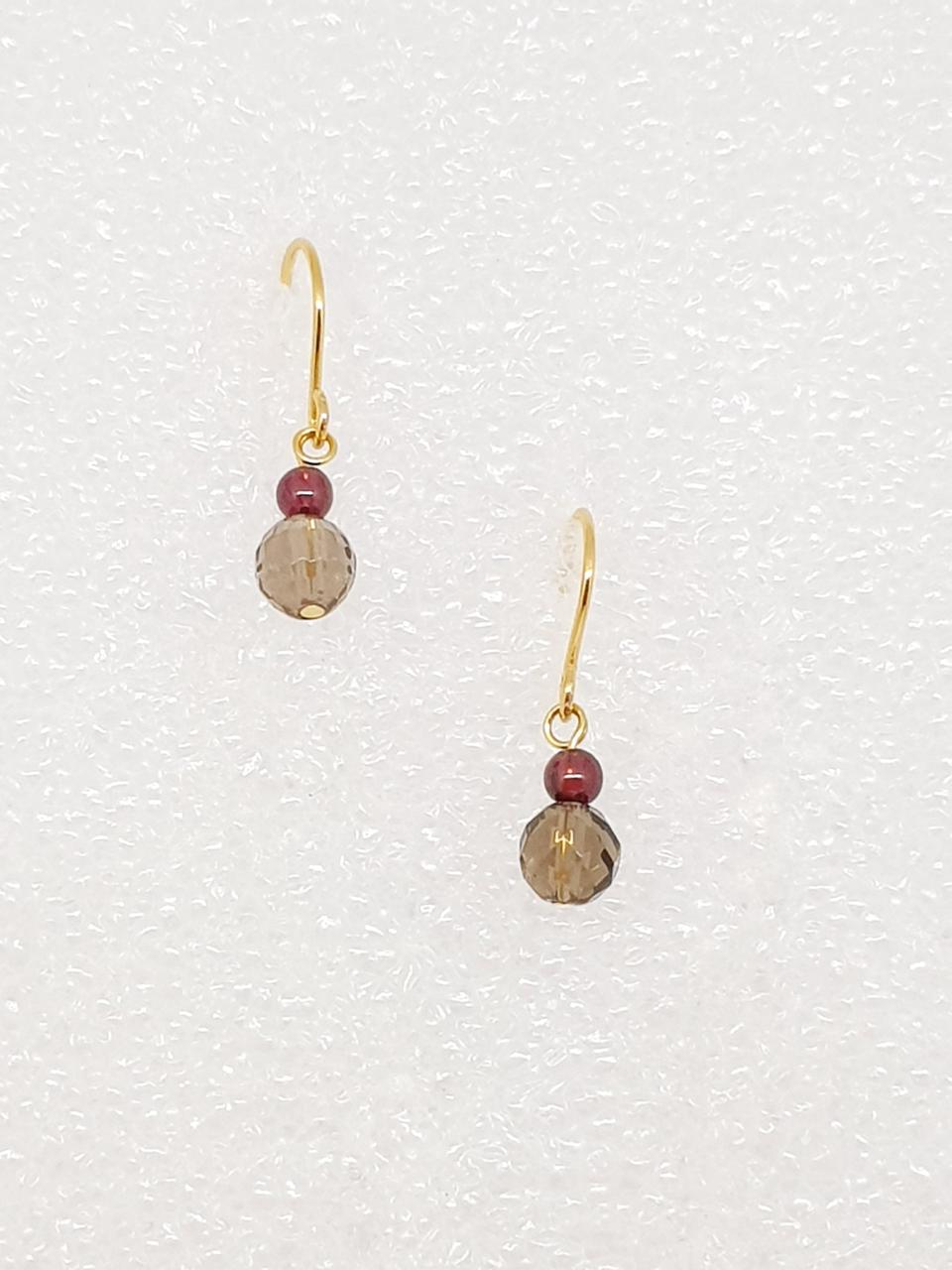 골드 스모키 쿼츠 귀걸이